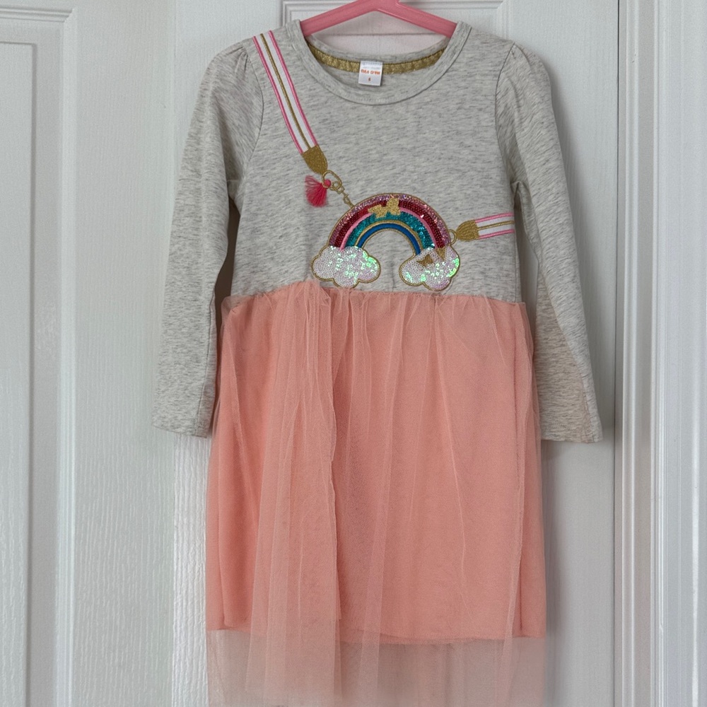 Cat & Jack Gray and Pink Rainbow Dress